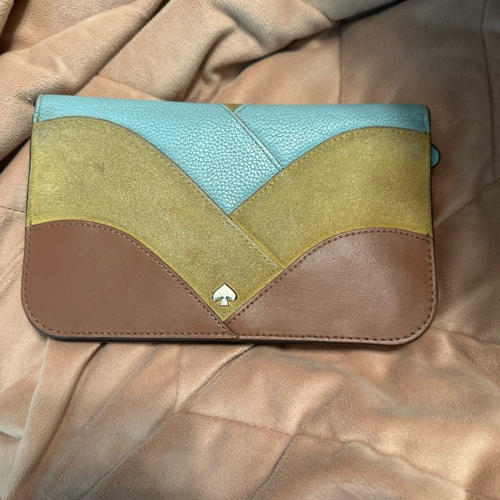 Kate Spade Blue, Gold, and Brown Wallet